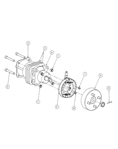 Brake Motor Mount And Hub Diagram and Parts List for M54-KW 53BB5DBW750-23-HP Cub Cadet Lawn Tractor